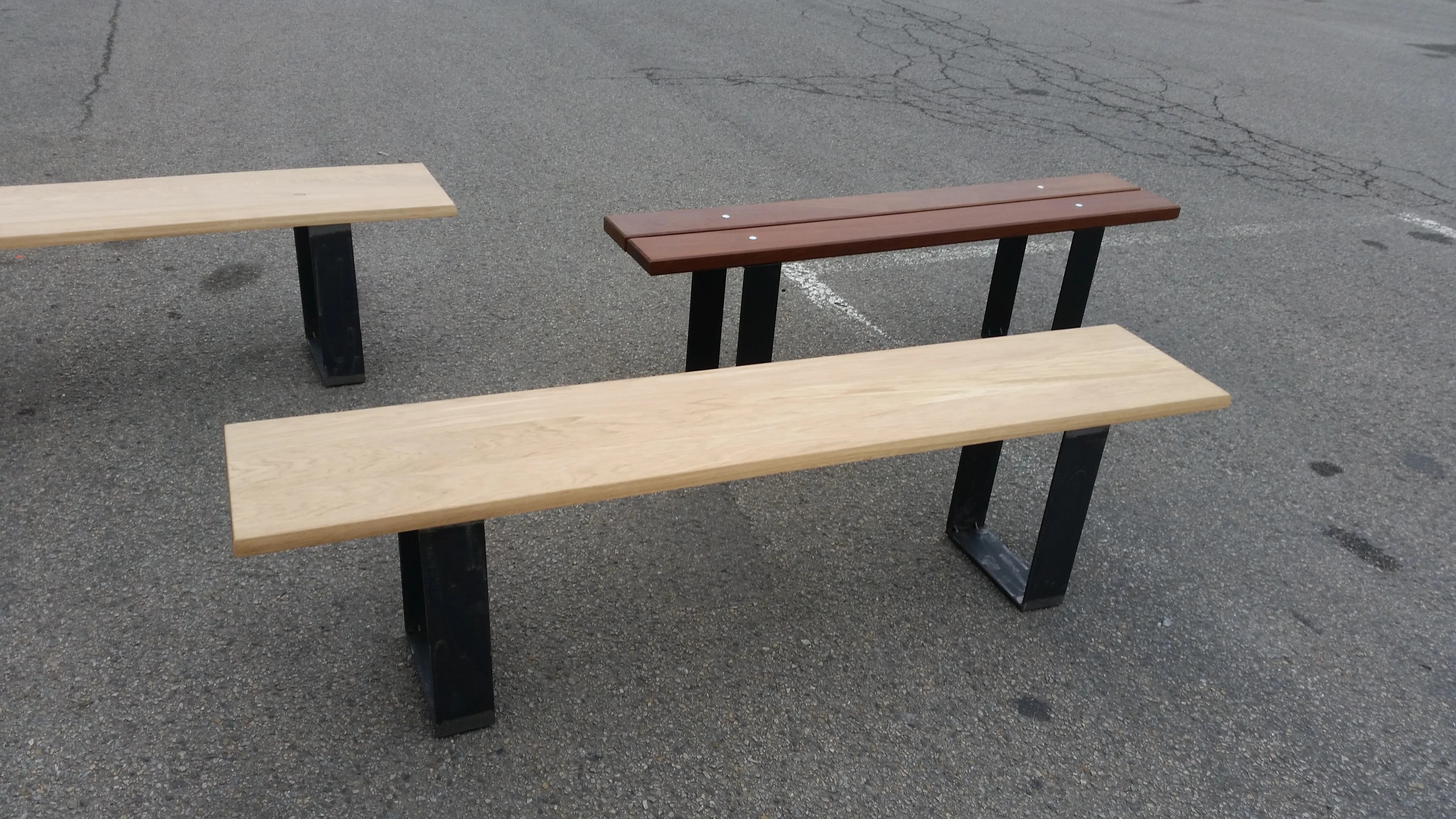 Banc Jérôme — Bois bicolore & métal