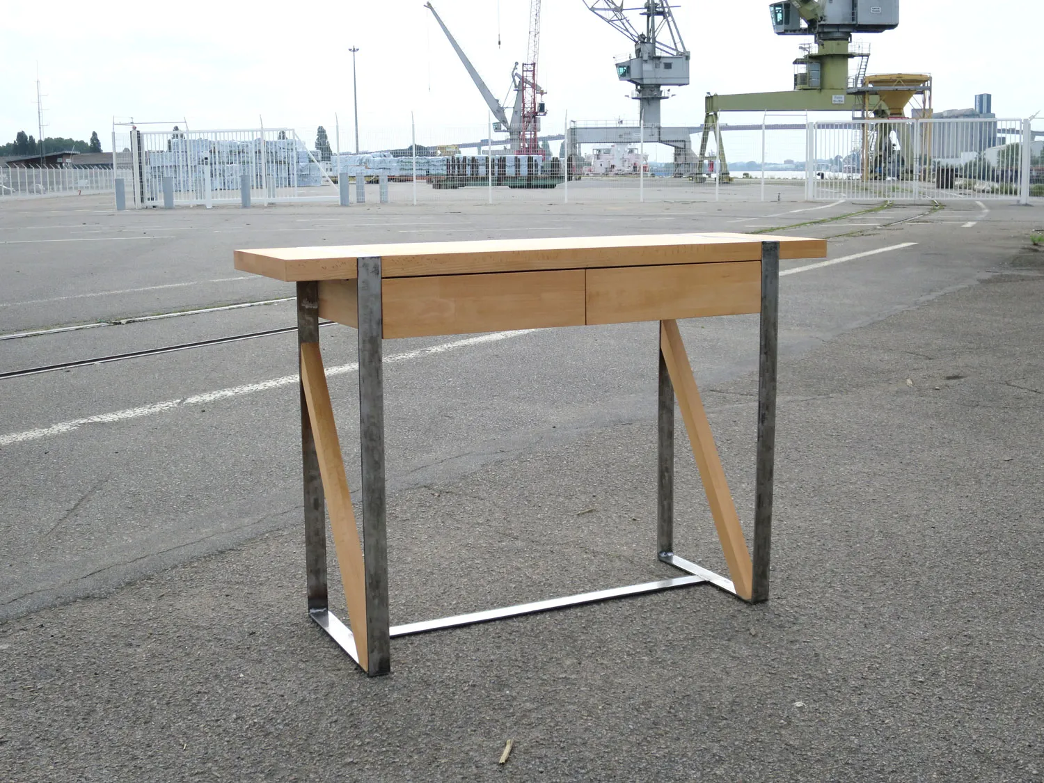 Console Calvez — Bois & métal, pièce unique